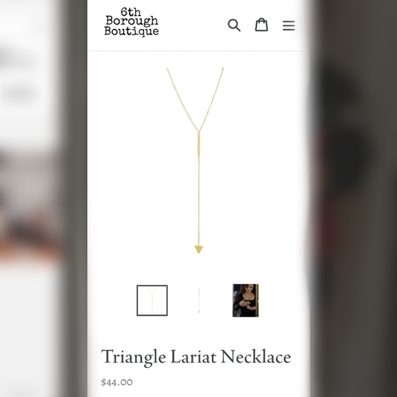 Triangle Lariat Necklace - Picture 3 of 3